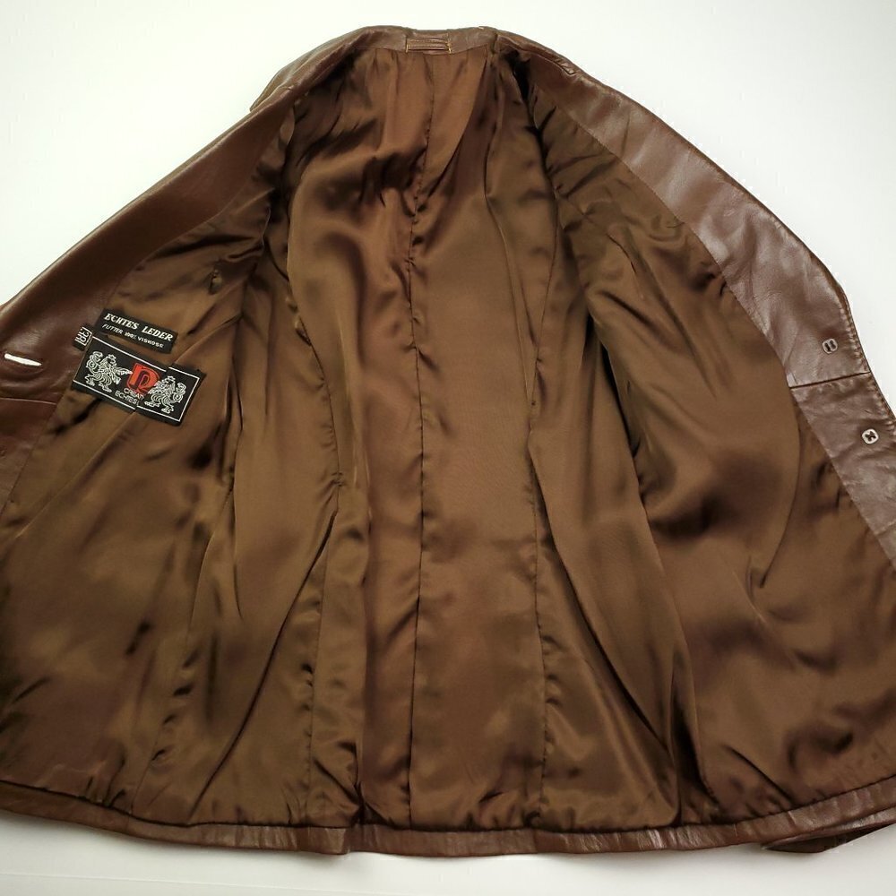 Echtes Leder Futter Leather Jacket Vintage 1970s Germany Women 38 EU (Small US) - Picture 4 of 15
